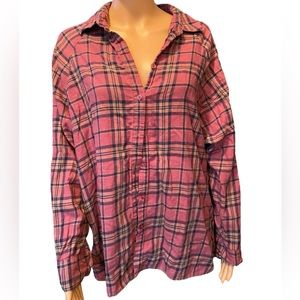 ASOS Purple Plaid Tartan Flannel Button Up Long Sleeve Grunge Classic Punk Shirt